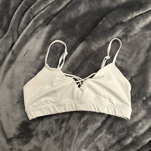 Alo white sports bra